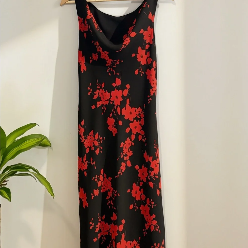 90’s Red Scoop Neck Dress - Picture 1 of 4